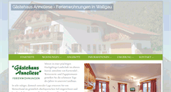 Desktop Screenshot of gaestehaus-anneliese.de